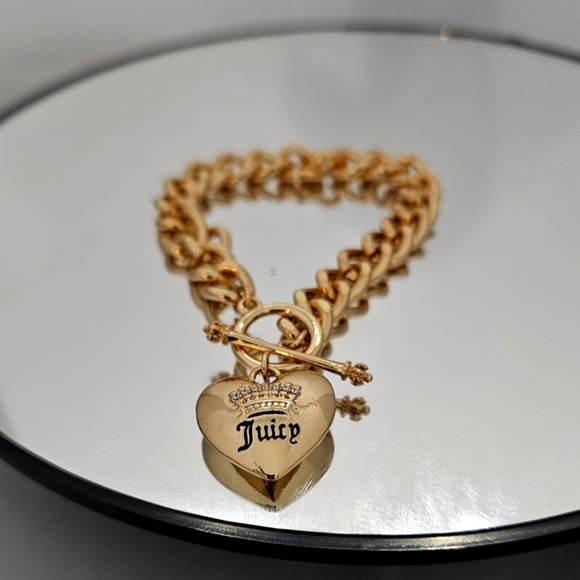 Juicy Couture Jewelry - Juicy Couture Gold Heart Charm Bracelet